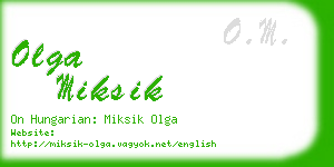 olga miksik business card